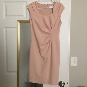 Pink ruched professional sheath dress